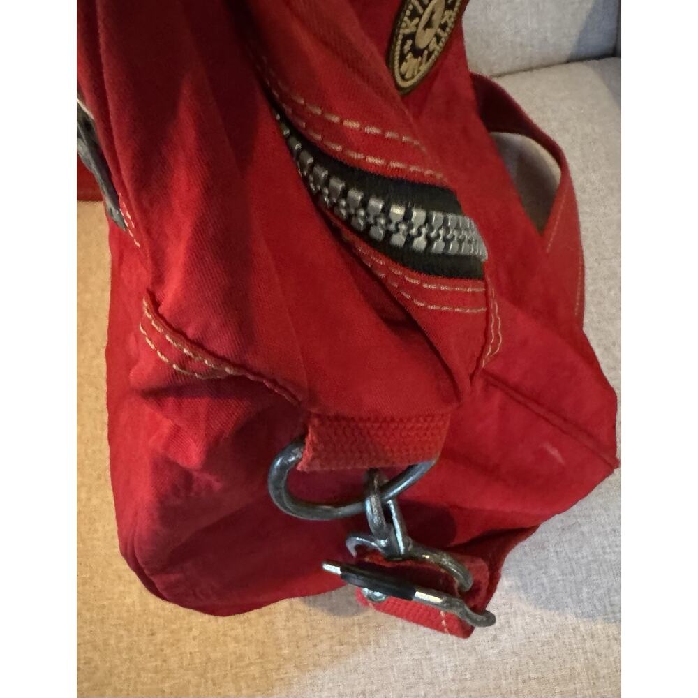 Kipling Large Duffle Red Luggage Travel Gym School 90's Vintage Y2K - Picture 6 of 14